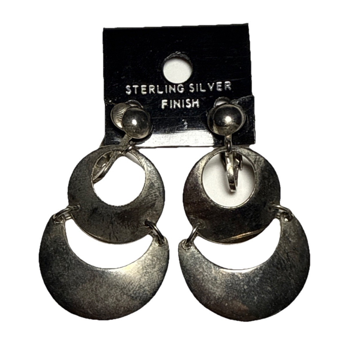 Park Lane Silver Tone Scallop Dangling Clip On Earrings Vtg J-7n 25$